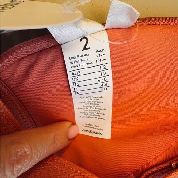 ZIMMERMANN Triangle bikini top Peach - Picture 8 of 9